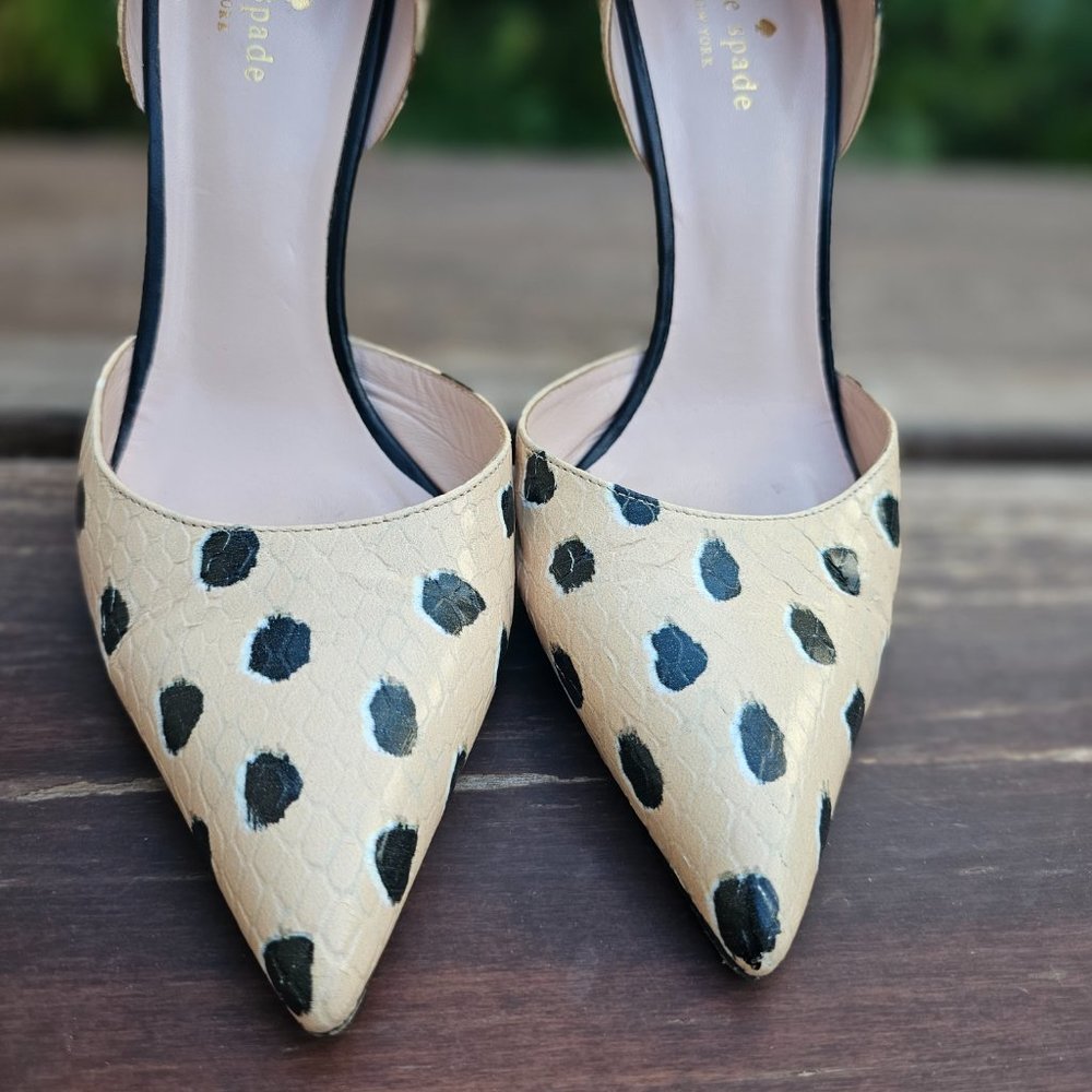 Kate Spade Polka Dot High Heels Shoes Evening Shoes Dress Shoes Size 10 - Picture 6 of 13
